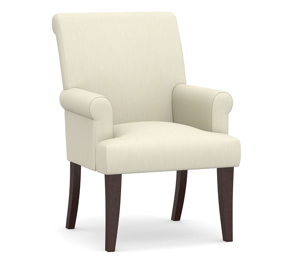 PB Comfort Roll Upholstered Dining Armchair