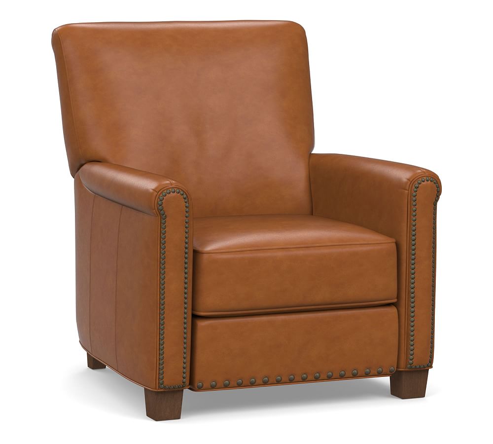 Irving Roll Arm Leather Power Recliner