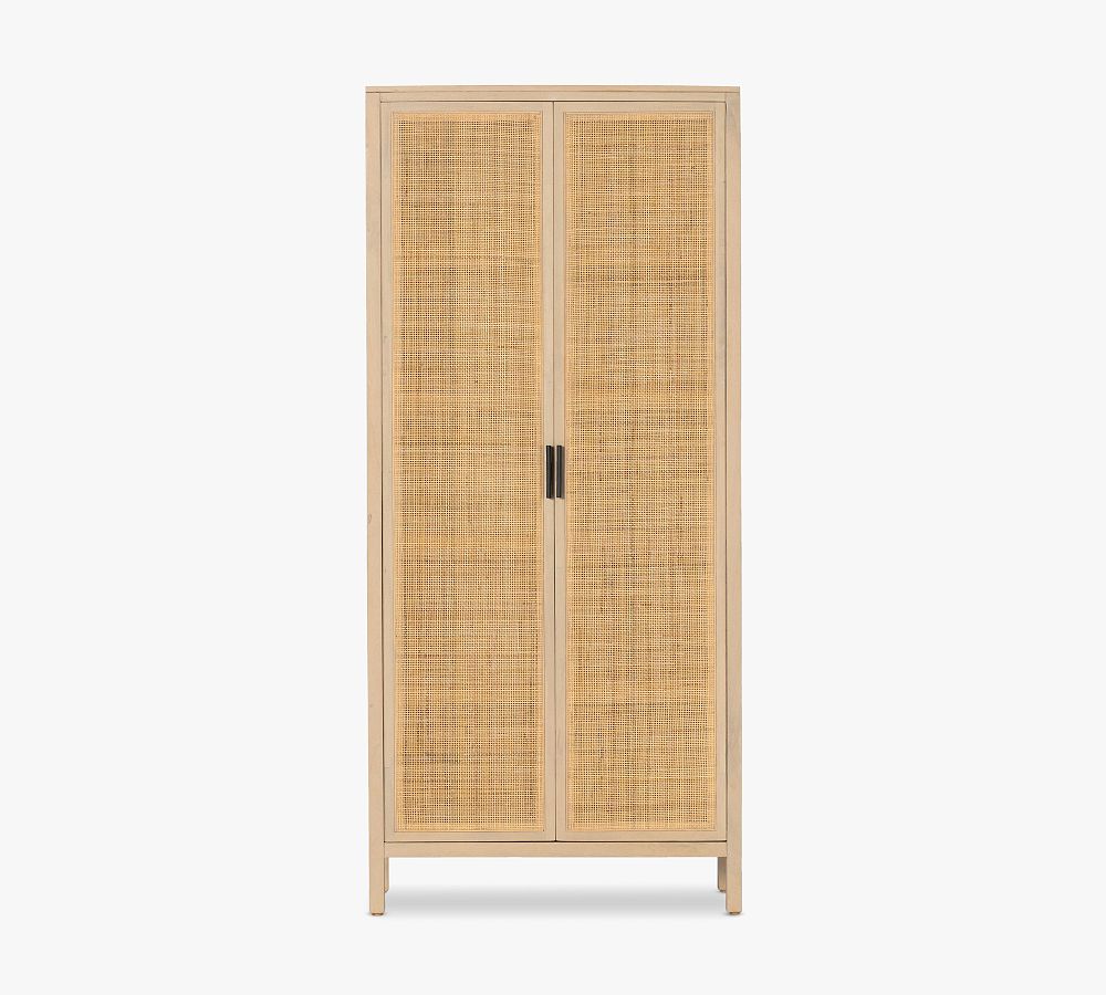 Dolores Cane Tall Storage Cabinet | Pottery Barn