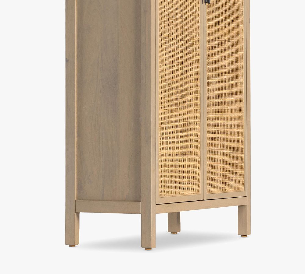 Dolores Cane Tall Storage Cabinet | Pottery Barn
