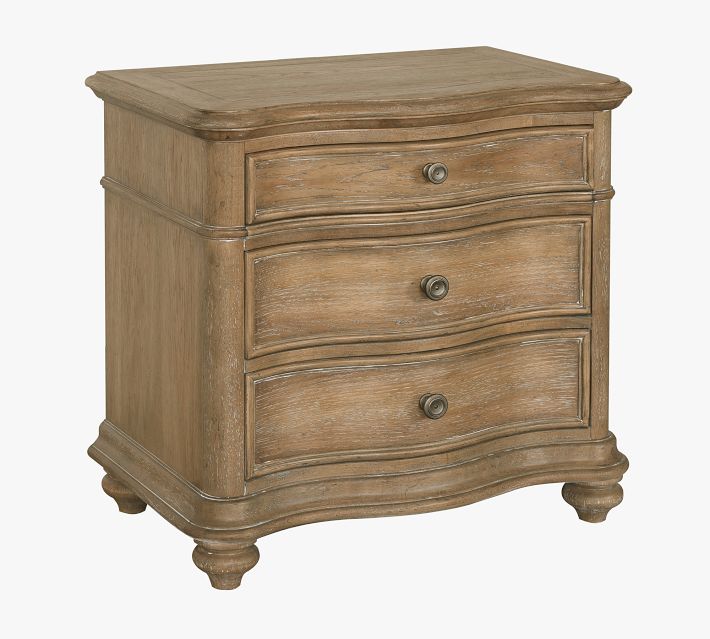 Gracie 3 Drawer Bedside Table - Taupe/Gold – DUSK