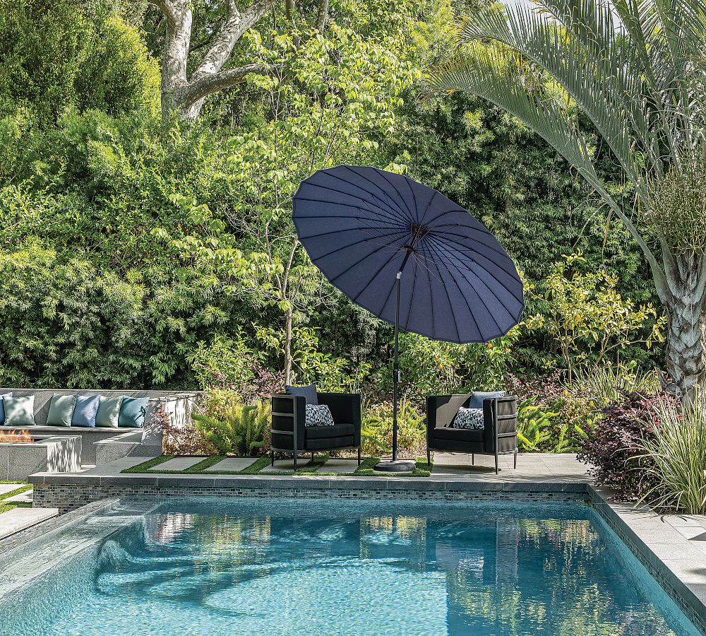 10' Round Portia Outdoor Patio Umbrella Aluminum Tilt Frame Pottery Barn