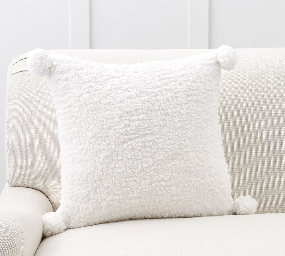 Cozy Pom Pom Sherpa Pillow Cover Pottery Barn