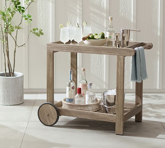 Indio Eucalyptus Bar Cart Pottery Barn