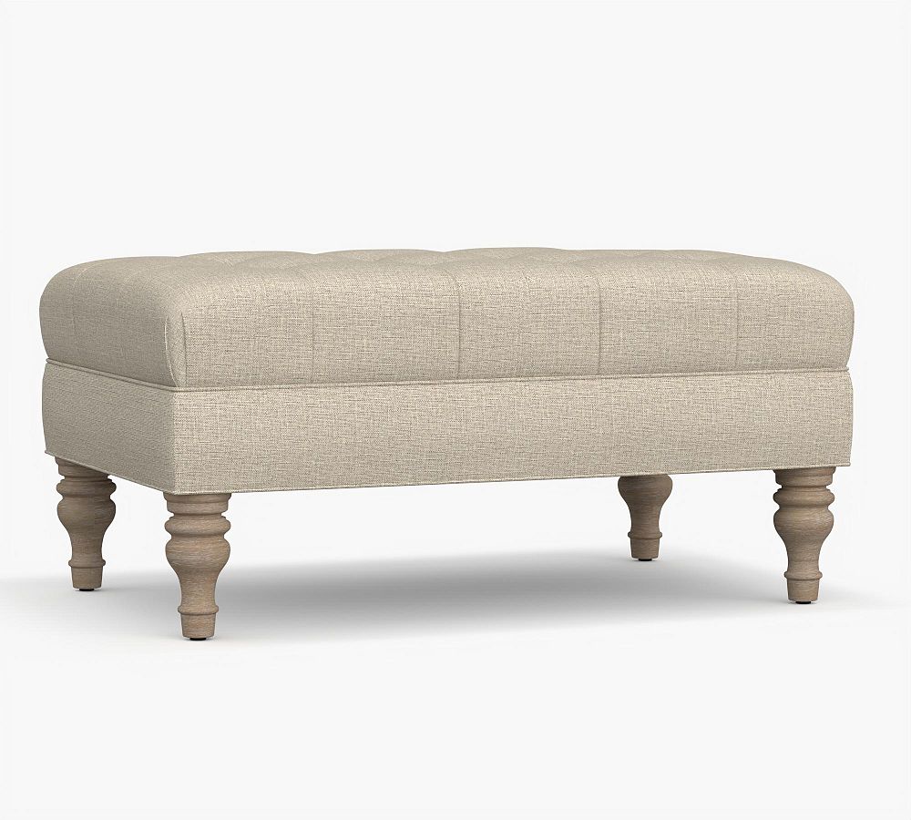 Martin Small Upholstered Ottoman | Pottery Barn