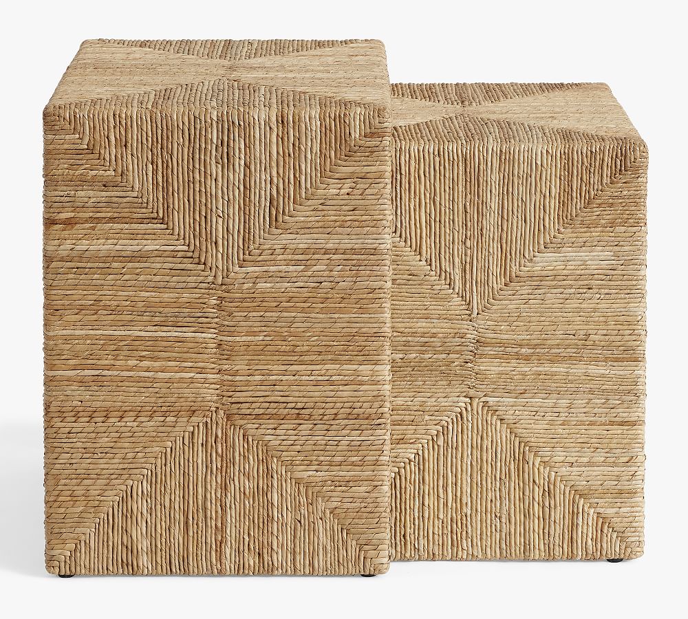 Malibu Rectangular Woven Nesting Table | Pottery Barn