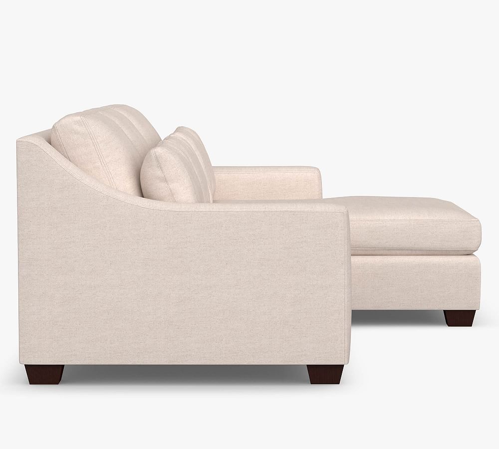 York Slope Arm Deep Seat Upholstered Sofa Double Wide Chaise Sectional