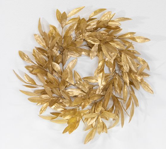 Faux Gold Bay Leaf Wreath Pottery Barn