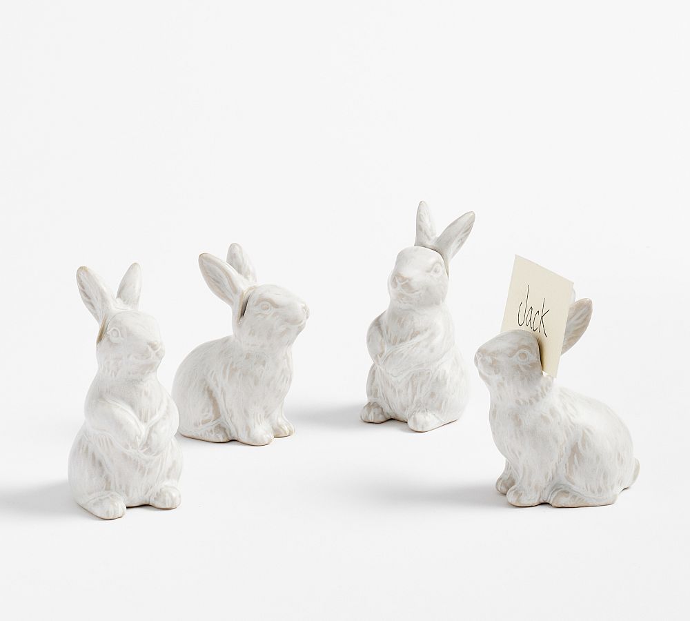 Rustic Bunny Stoneware Place Card Holders - Set of 4 | Pottery Barn