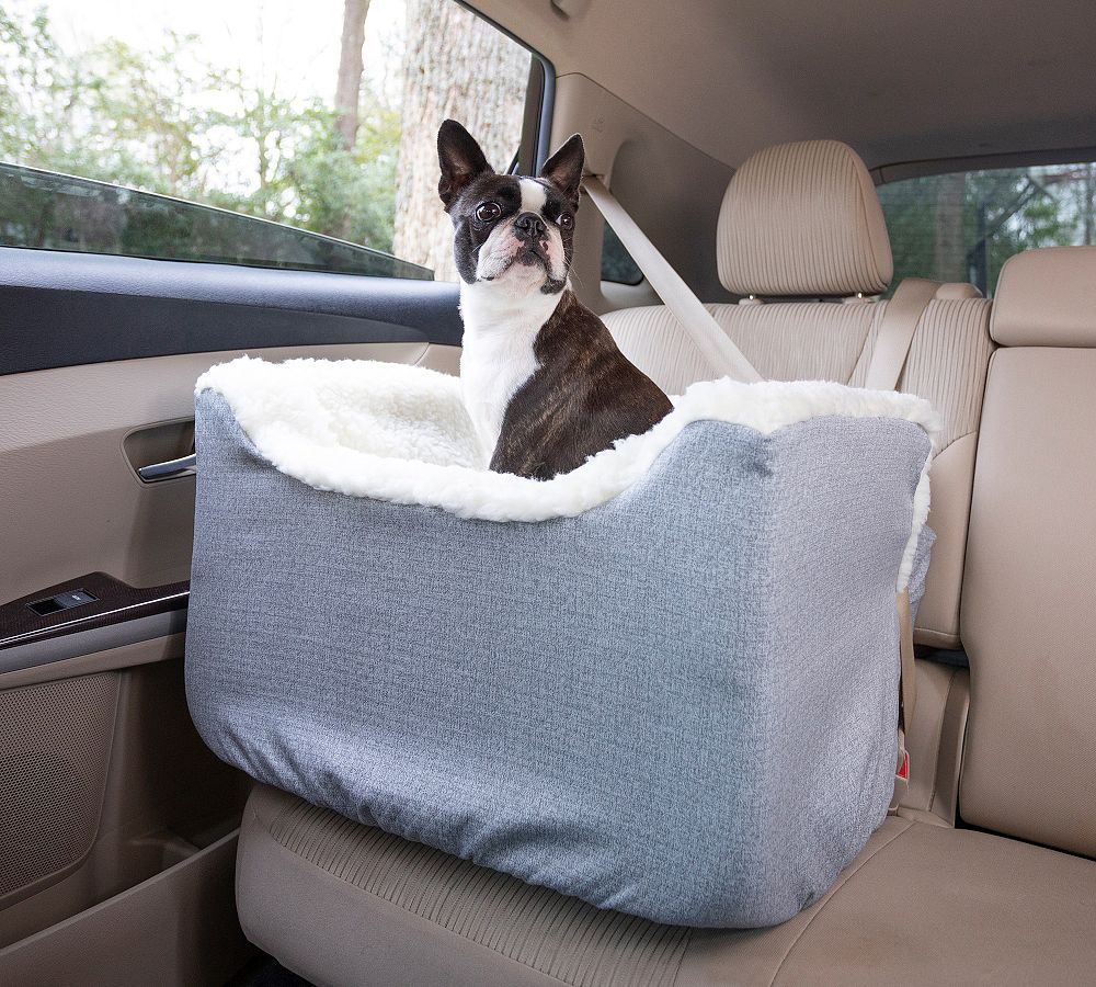 Dog Car Seat in Chocolate Faux Leather Comfortable Pet Car Carrier
