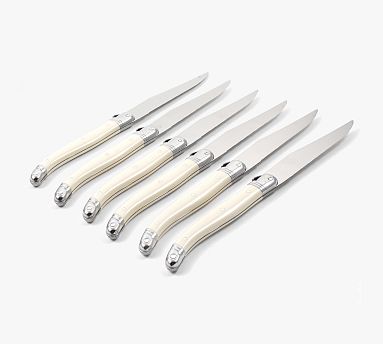 Laguiole Steak Knives, Set of 6 Knives, Stainless Steel, ABS