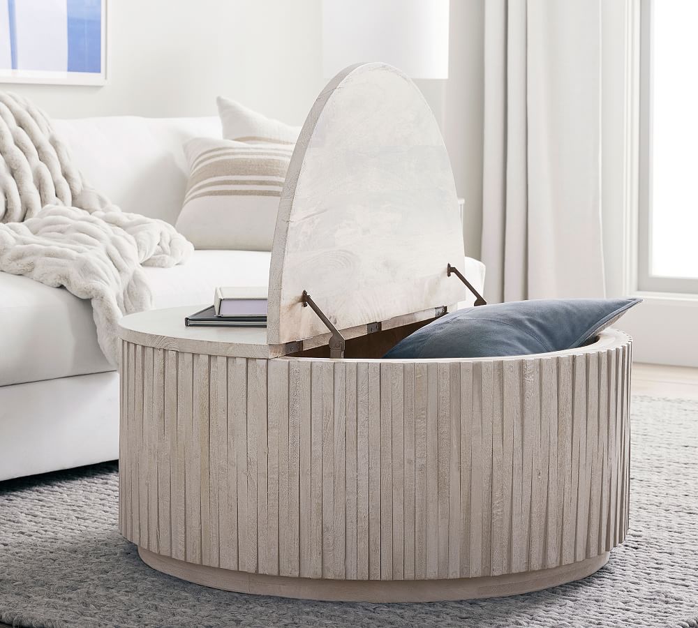 Small round deals storage coffee table