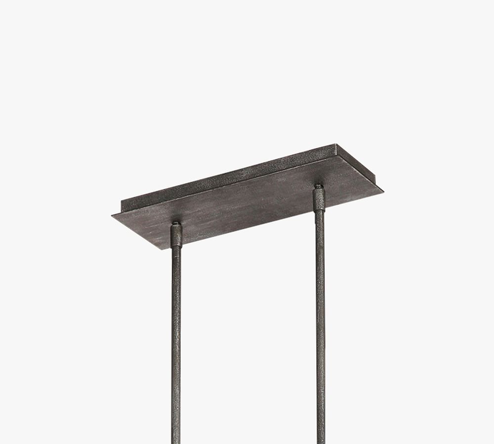 Pottery Barn Steffens Wood & Iron Linear Chandelier The Summit