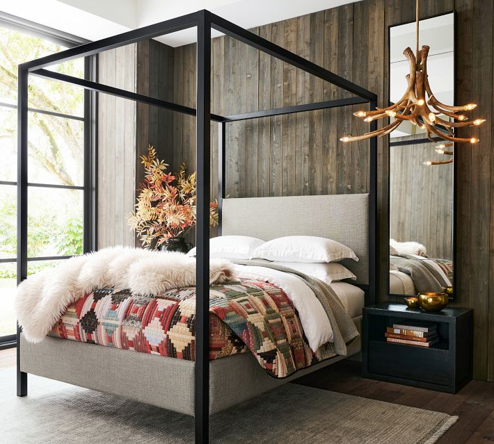 Pottery barn deals gold canopy bed