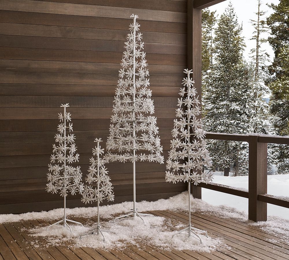 Christmas Pedestal Velvet Trees Set of 3 Modern Winter Tree Decorations 3  Sizes Christmas Velvet Decorations Rustic Xmas Table Top Centerpiece Decor
