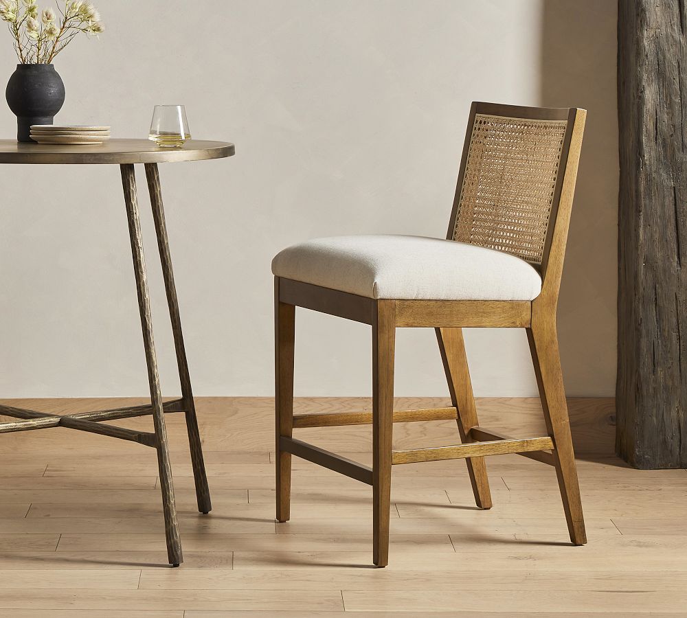 Lisbon Armless Cane Stool | Pottery Barn