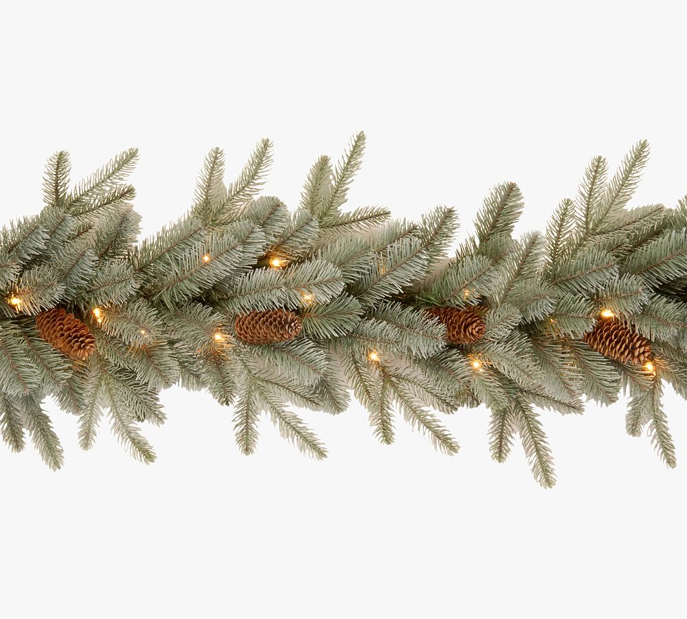Pre-Lit LED Faux Arctic Spruce Wreath & Garland