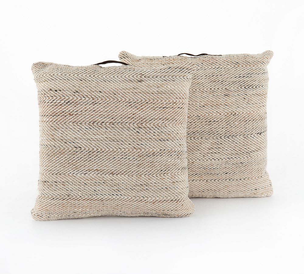 Noyer Handwoven Textured Floor Cushion - Set of 2