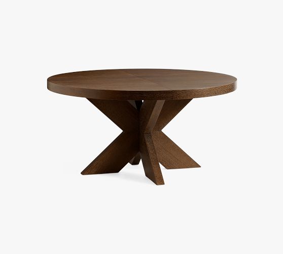 Modern Farmhouse Round Pedestal Extending Dining Table Pottery Barn