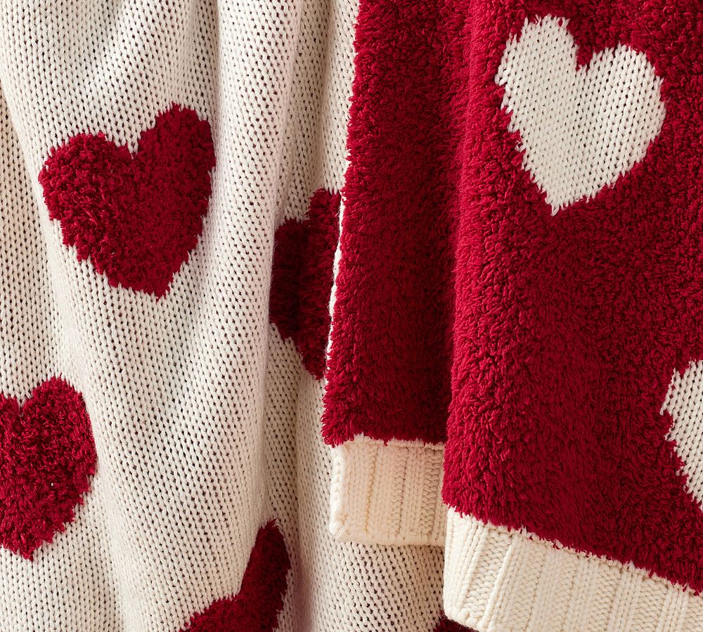 Heart Jacquard Knit Throw Blanket Pottery Barn