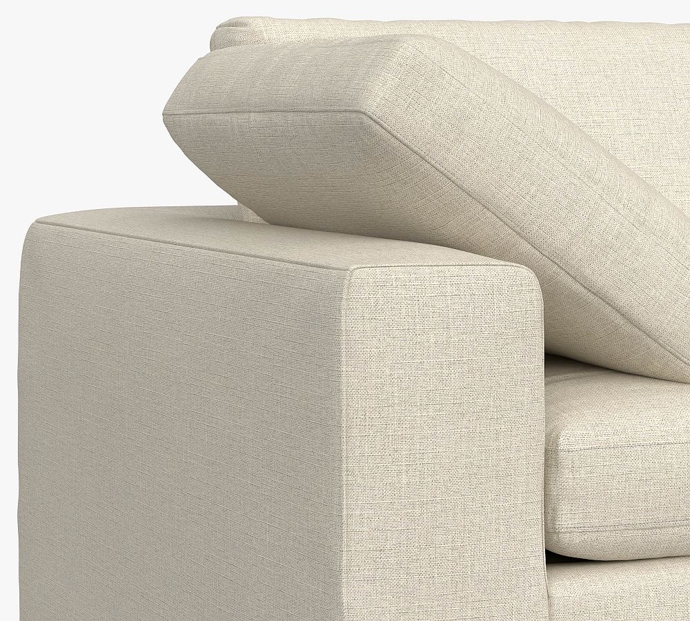 Dream Square Wide Arm Slipcovered Modular Sofa Chaise Sectional