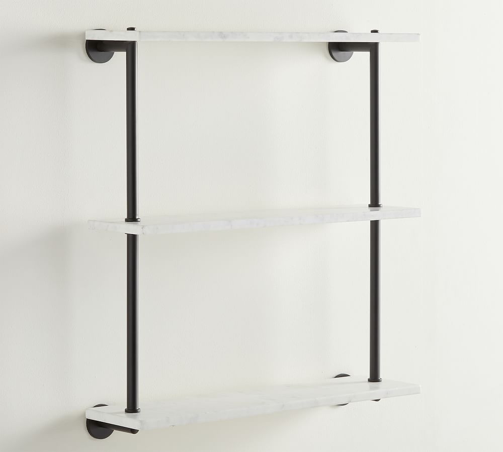 Linden Handcrafted Marble Triple Tier Shelf