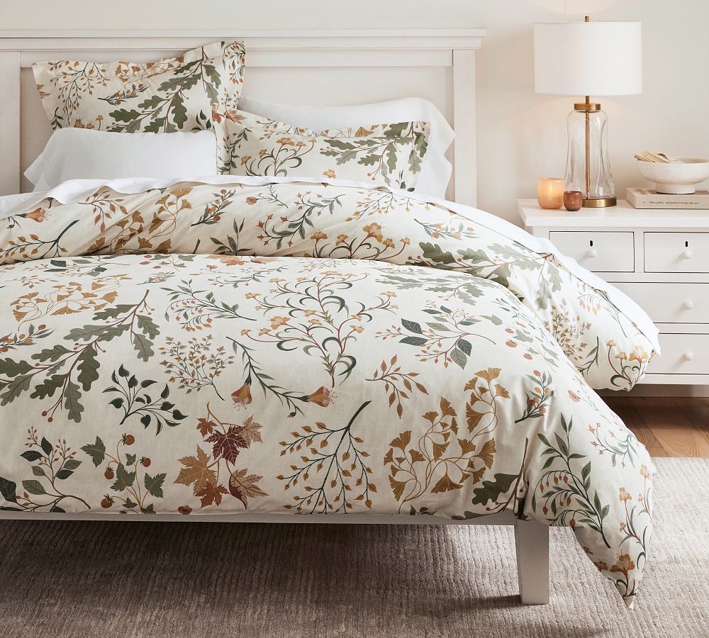 Evergreen Reversible Botanical Leaf Print Comforter Set Bedding by Royal  Court