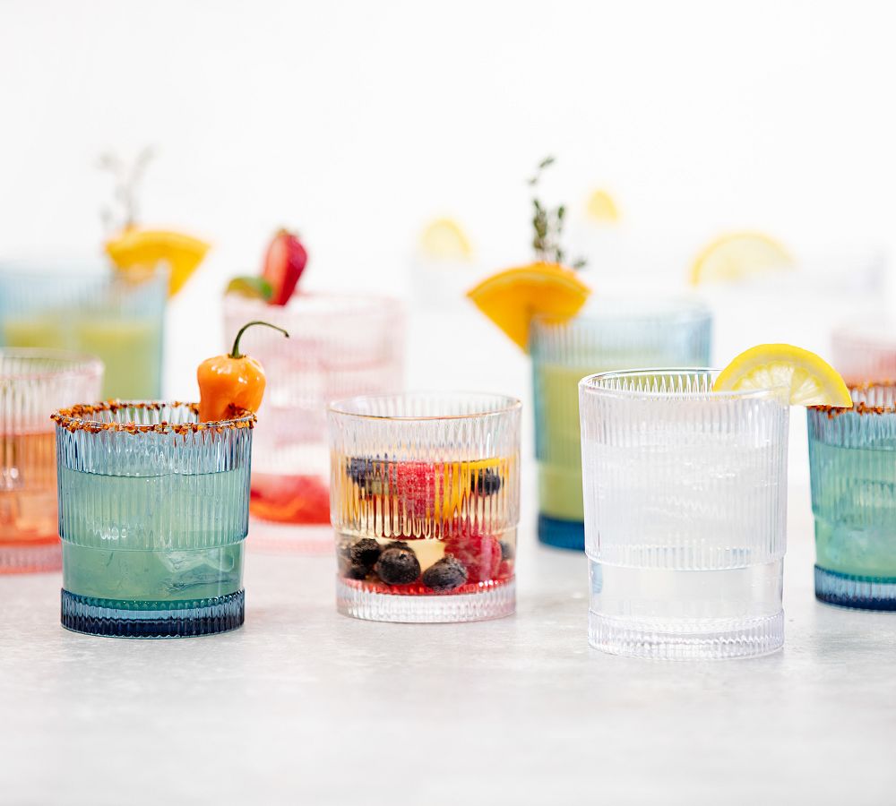 Kinto Hibi Tumblers, Set of 4, Glass, 5 Colors, 2 Sizes