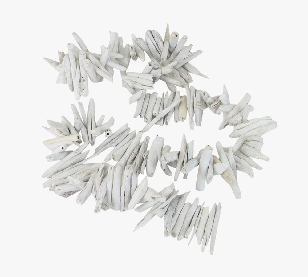 7-Foot White-Washed Hand-Knotted Twisted Twig Garland