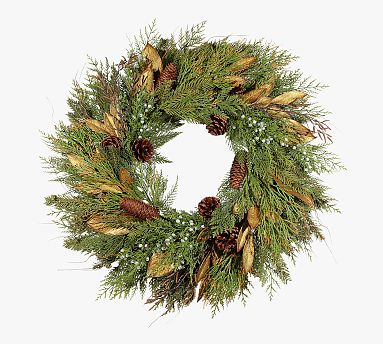 Faux Pine & Cedar Wreath