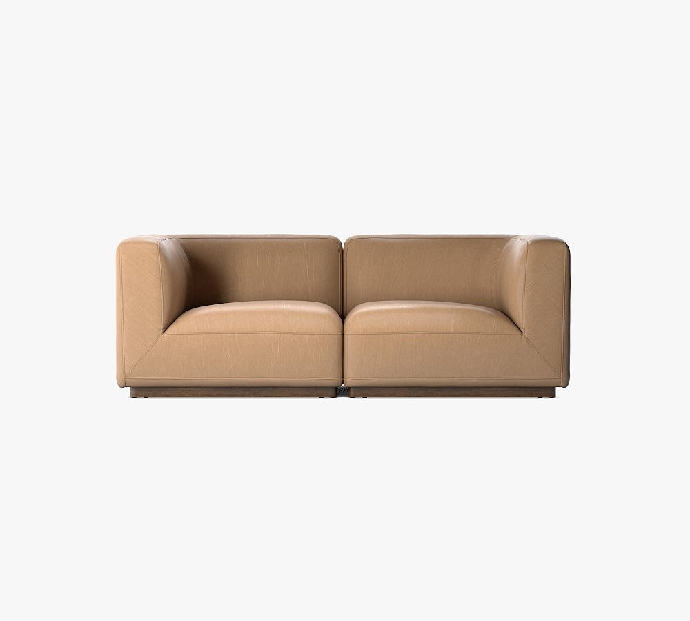 Mila Leather Square Arm Modular Sofa