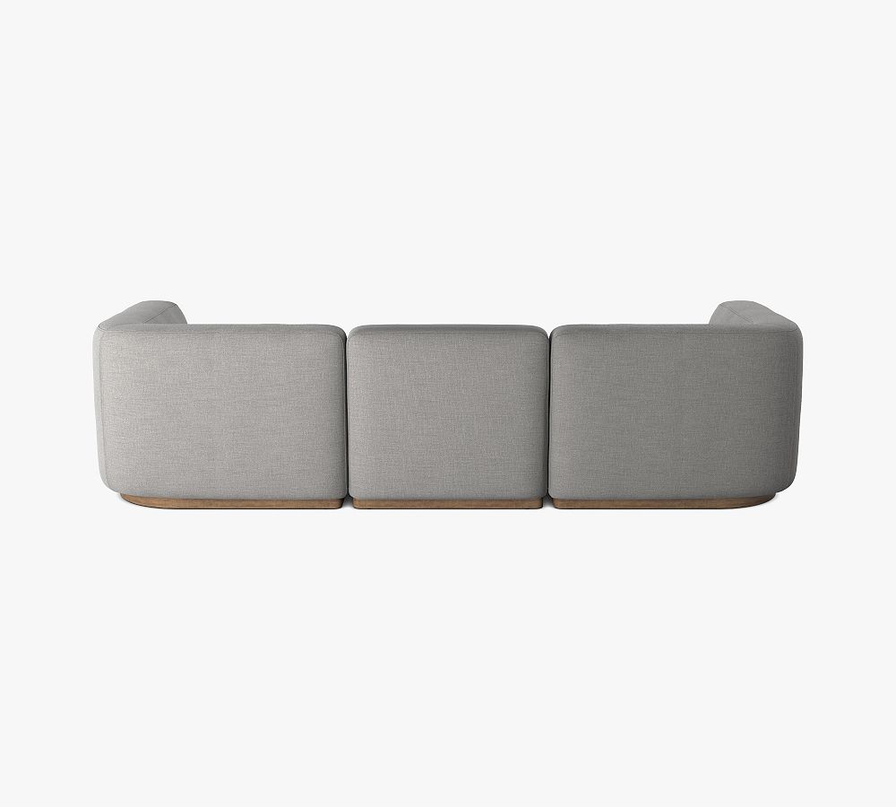 Mila Upholstered Square Arm 3-Piece Sofa with Ottoman