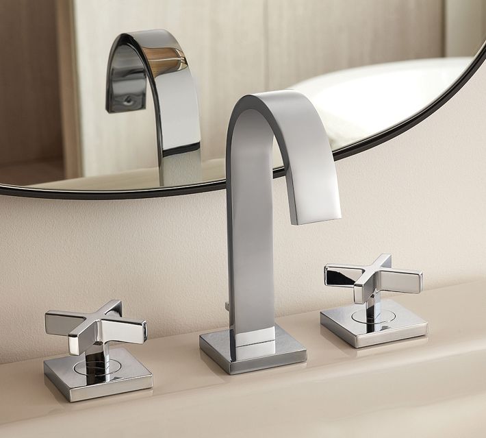 Mercer Cross Handle Widespread Bathroom Sink Faucet