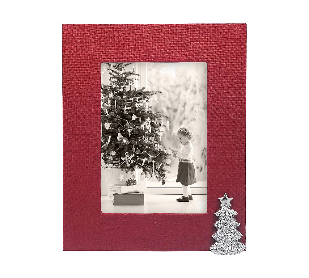Red Linen Holiday Frame