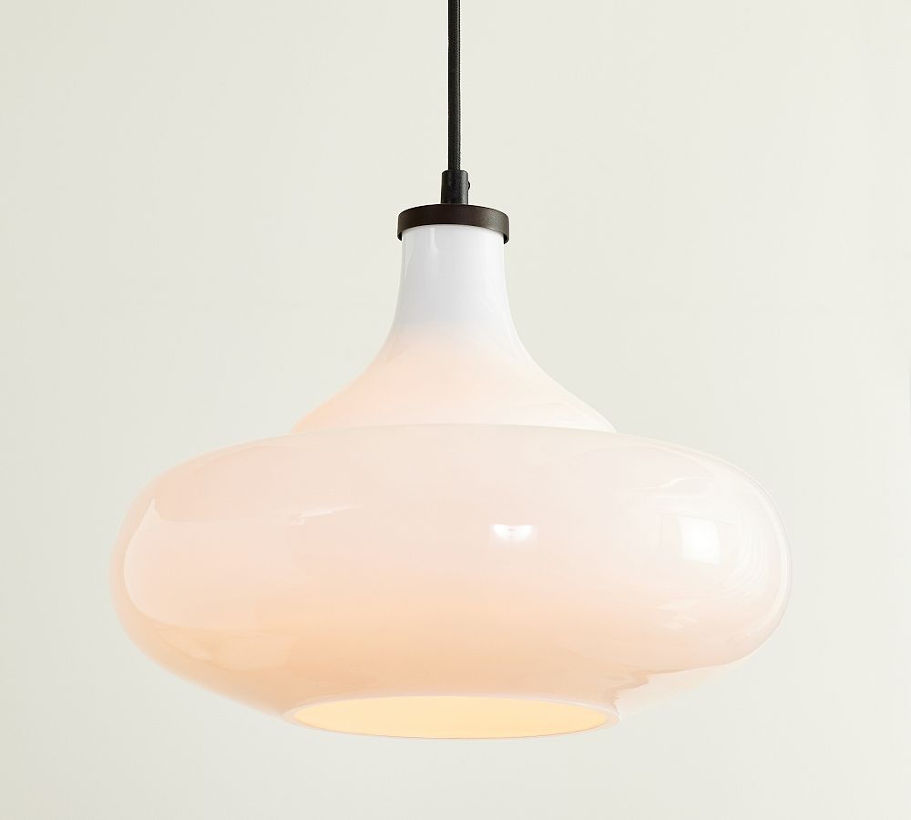 Pottery barn milk glass outlet pendant