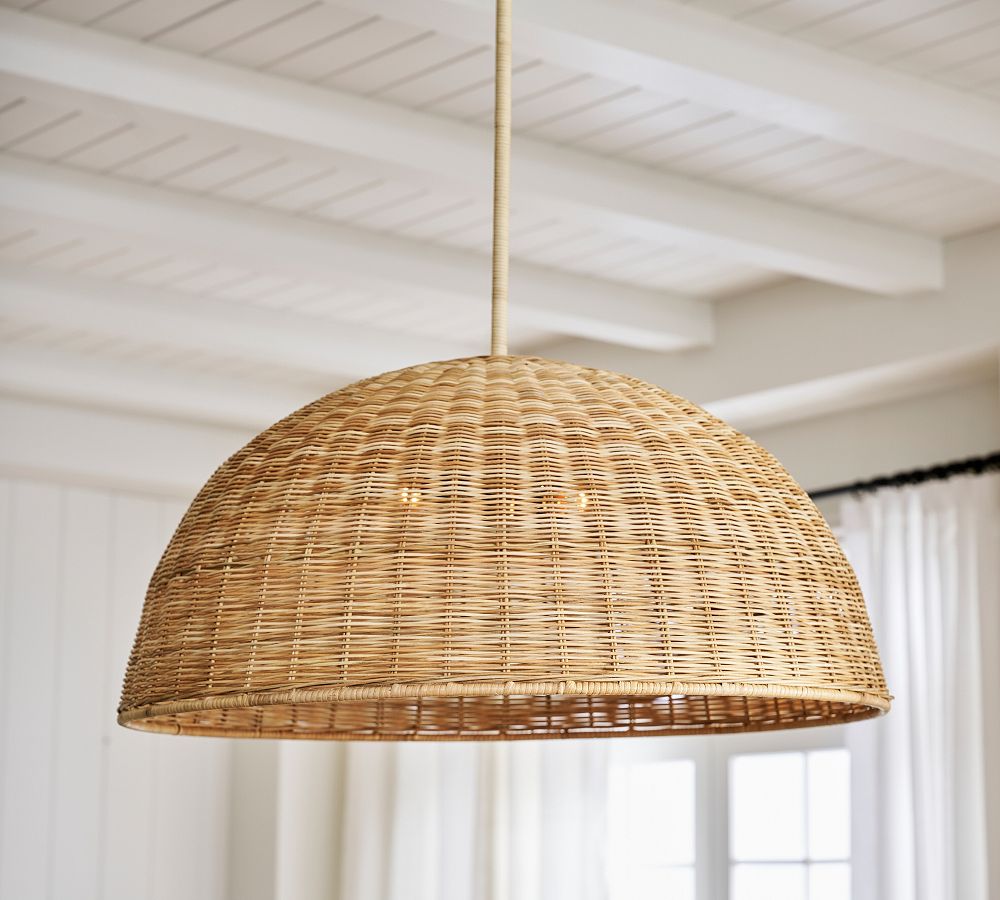 Woven dome outlet pendant light