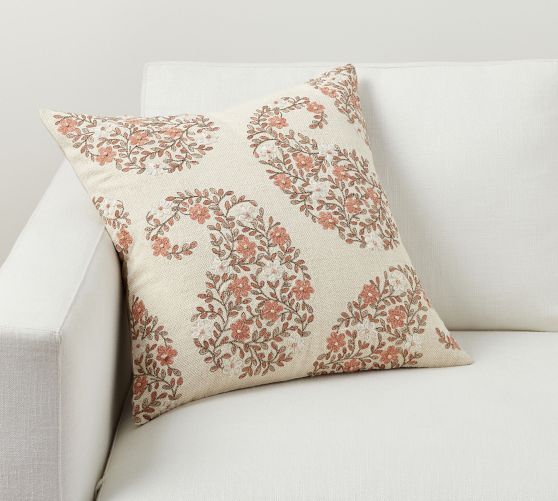 Jolyn Paisley Embroidered Pillow