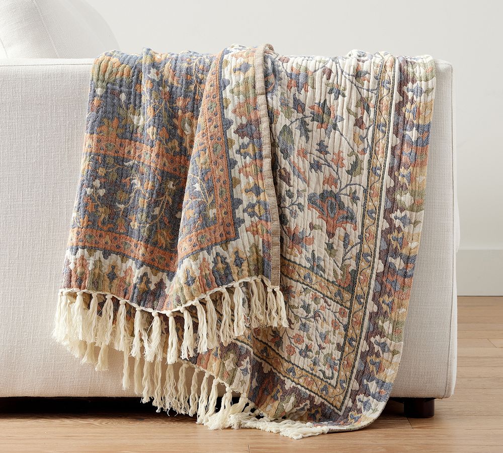 Penelope Jacquard Throw Blanket Pottery Barn