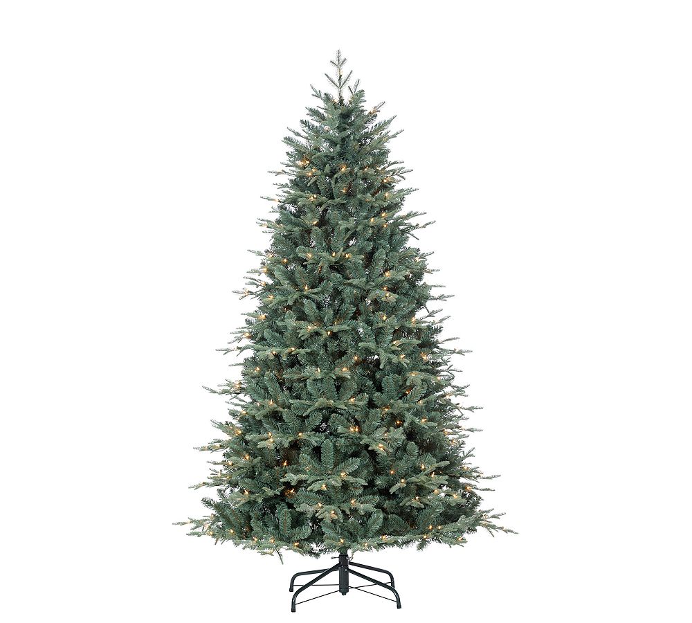 Lit Natural Cut Blue Spruce Faux Christmas Tree