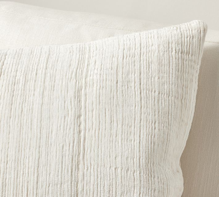 2-Pack White Textured Chenille Throw Pillows, 18, Sold by at Home