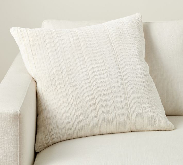 2-Pack White Textured Chenille Throw Pillows, 18, Sold by at Home