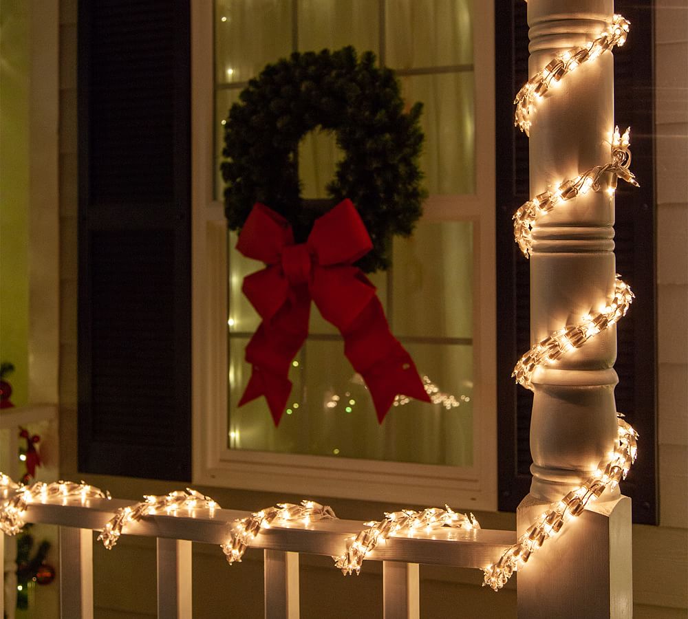 18' Clear Incandescent Garland Lights With White Wire | Pottery Barn