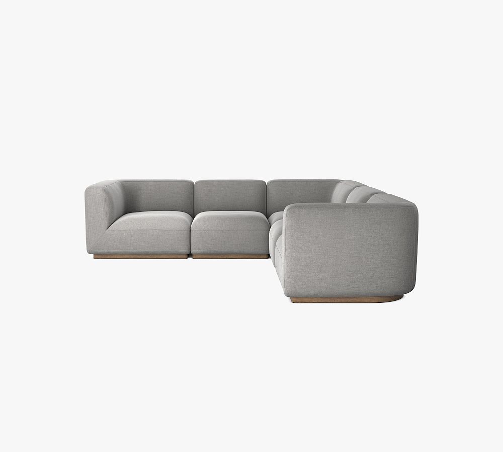 Mila Upholstered  Square Arm 5-Piece L-Shaped Sectional
