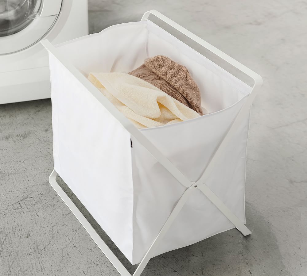 Laundry Hamper with Lid, TEAYINGDE Collapsible Laundry Basket Freestanding, Foldable Washing Bin, Round Clothes Hamper for Bedroom Bathroom Dorm