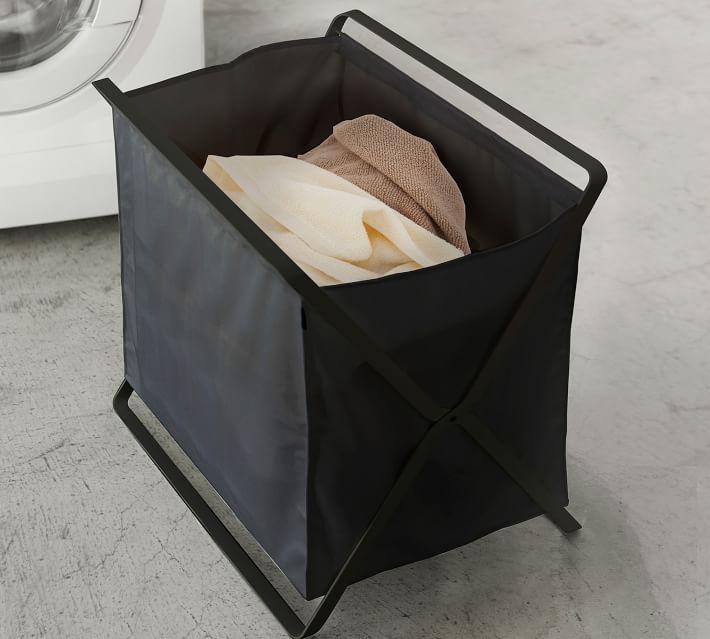 Yamazaki Home Tower Laundry Hamper Black