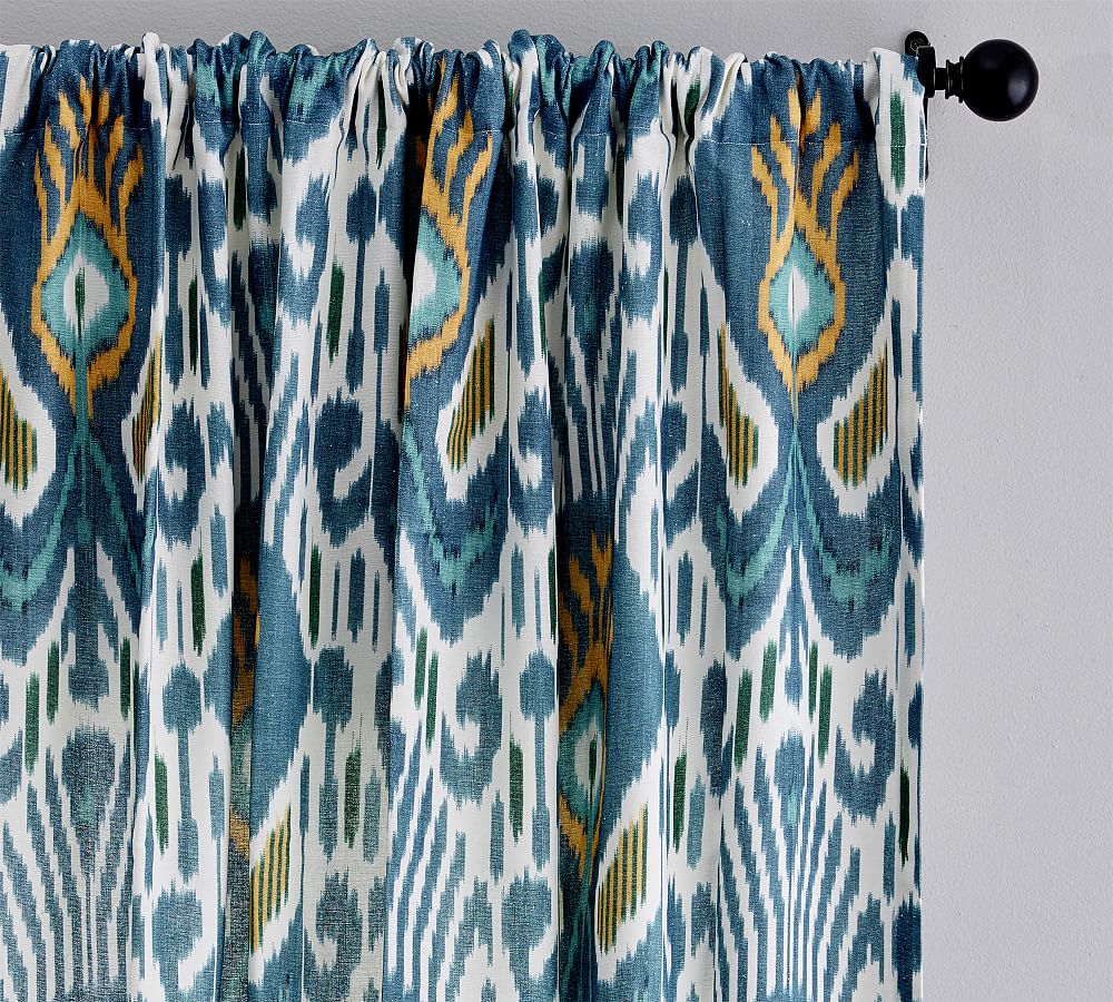 Blue And White Ikat Curtains