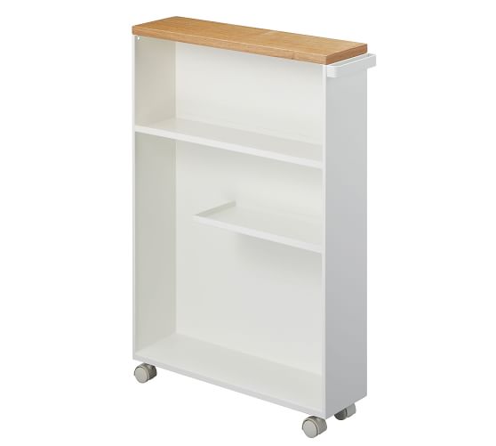 Yamazaki Slim Rolling Bathroom Cart with Handle | Pottery Barn