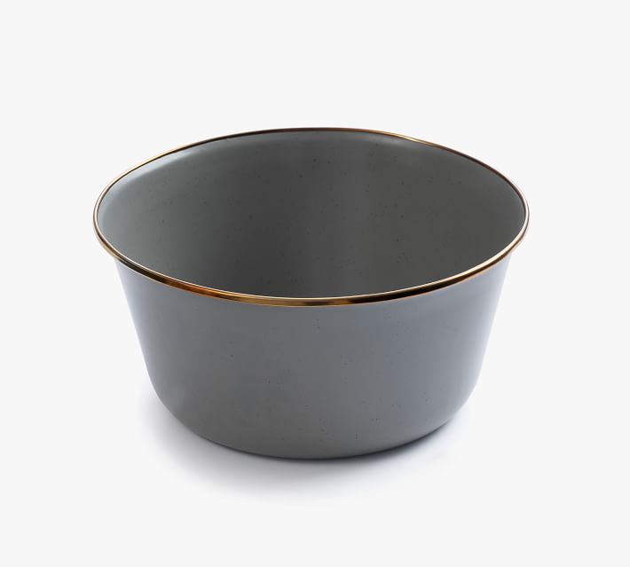 Barebones Enamel Mixing Bowl Set Slate Gray