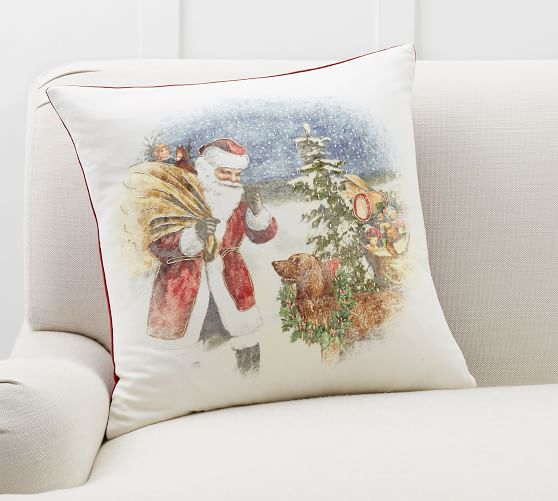 Nostalgic Santa's Dog Pillow Cover Pottery Barn