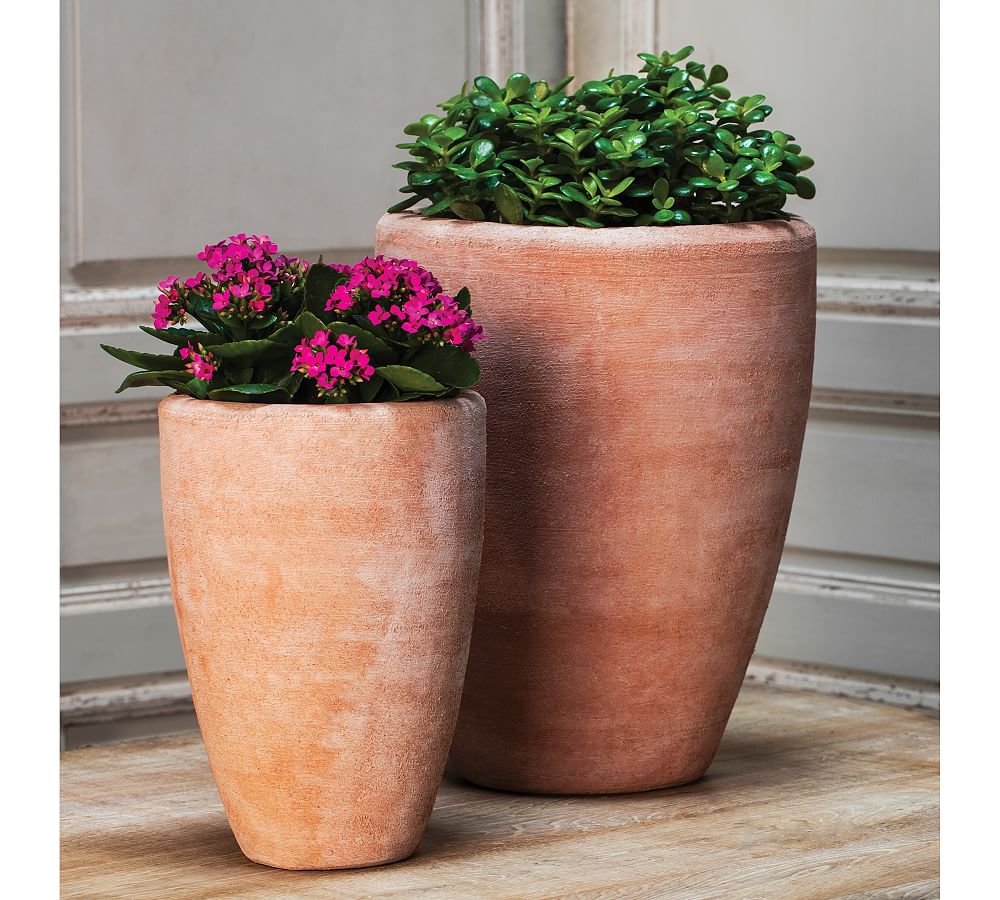 Belize Tall Bowl Outdoor Planters - Set of 2
